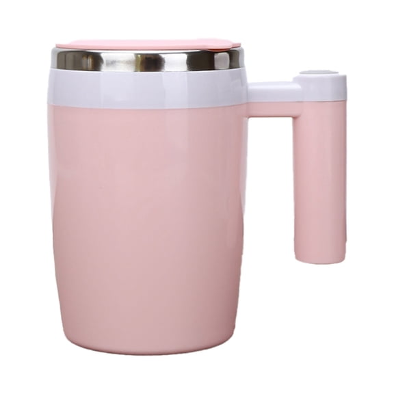 13 oz Self Stirring Coffee Mug, Rechargeable Automatic Magnetic Coffee Mug, Stainless Steel Waterproof Mixing Cup for Milk & Cocoa, Practical Birthday Gift (Pink)