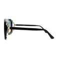 thumbnail image 4 of Womens Semi Rimless Flat Top Thick Plastic Shield Sunglasses Black Gold Blue Brown, 4 of 4