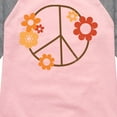 thumbnail image 3 of Instant Message - Hand Drawn Peace Sign Flowers - Toddler & Youth Girls Raglan Graphic T-Shirt, 3 of 6