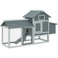 thumbnail image 6 of Barara King Large Chicken Coop, Chicken Coop, Outdoor Hen House,59" Small Wooden Chicken coop Hen House Poultry Cage with 2 Doors, Nesting Box and Removable Tray, Grey, 6 of 13