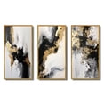 thumbnail image 2 of Designart "Organic Bliss Minimalist Abstract in Gold and Black III" Abstract Painting Framed Wall Art Set Of 3 - Gold Modern Frame Gallery Set For Office Decor, 2 of 6