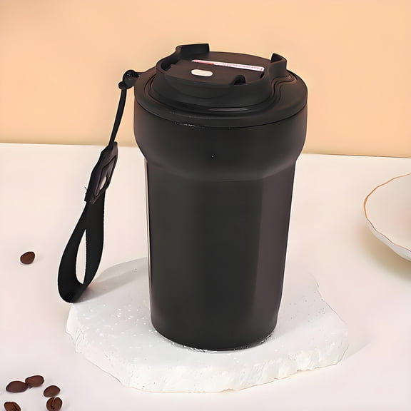 ASTOTSELL Travel Coffee Mug with Leak Proof Lid, 15oz Stainless Steel Insulated Travel Mug, for Hot and Cold Drinks, Tea/Beer - Black