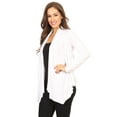 thumbnail image 2 of Women's Solid Open Front Long Sleeve Lightweight Soft Basic Sweater Cardigan, 2 of 4