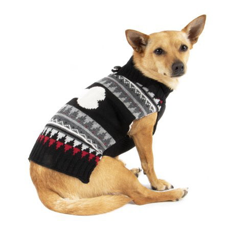 Simplydog Black Bone Fair Isle Sweater for Dogs, XX-Small - Walmart.com ...