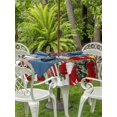 thumbnail image 2 of Outdoor Tablecloth with Umbrella Hole and Zipper, Red Snowman Christmas Round Table Cloth 54 Inch Waterproof Tablecloth, Xmas Snowflake Botanical Picnic Table Cover for Patio Camping, 2 of 7