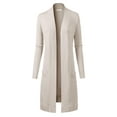 thumbnail image 3 of Made by Olivia Women's Solid Soft Stretch Long-Line Long Sleeve Cardigan [S-XL] Ivory S, 3 of 5