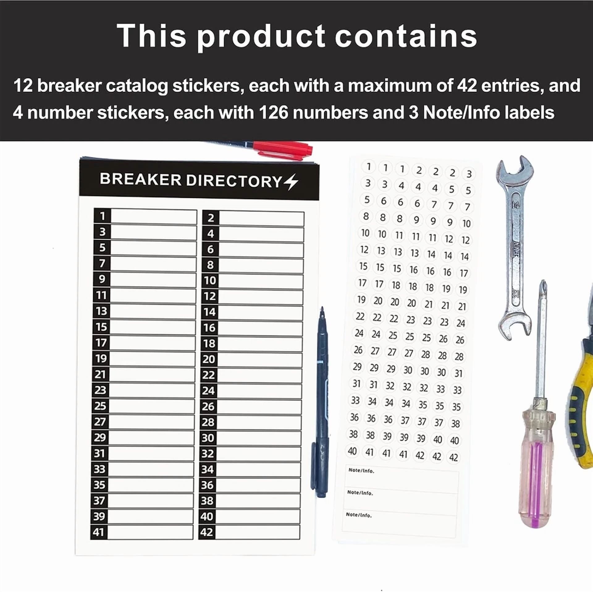 BUTTERFLY- 16 Sheets Breaker Panel Labels Box Sticker Numbers Breaker Panel Labels Sticke