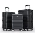 thumbnail image 1 of 3Pcs Luggage Sets for Women Men, Expandable ABS Hardshell Luggage Hardside Lightweight Durable Suitcase Sets Spinner Wheels Suitcase with TSA Lock 20''24''28'', Black, 1 of 7