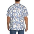 thumbnail image 3 of KLL Rabbit And Floral Print Men's Shirt Short Sleeve Button Down Summer Cuba Beach Shirts- XX-Large, 3 of 5