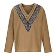 thumbnail image 4 of Chemise Décontractée pour Homme à Manches Longues et Col en V, Style Rétro avec Tissu en Polyester pour un Port Confortable au Printemps et en Été, Idéale pour la Mode de Rue et les Activités de Plein Air, 4 of 6