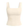 thumbnail image 7 of Women's Square Neck Sleeveless Crop Tops 2026 Cute Double Layer Casual Slim Fit Trendy Tank Tops, 7 of 7