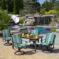 thumbnail image 3 of ARDEN Outdoor Dining Chair Cushion 20 x 20, Teal Cobalt Stripe, 3 of 5