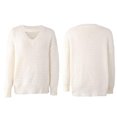 thumbnail image 6 of IROINNID Reduced Womens Sweater Keyhole Neck Pullover Sweater Solid Color Casual Mid-Length Long Sleeve Knit Sweater Coat, 6 of 7