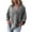 Gray, variant on Admvng Shirts for Women Fashion Solid V-neck Casual Pullover Long Sleeved Pocket Top S-5XL