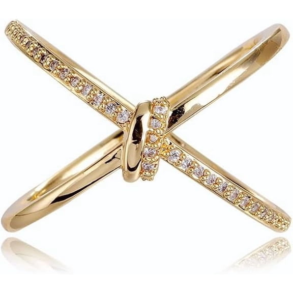 Dainty Simple Cross Scarf Ring for Lady Cubic Zirconia Silk Scarf Holder Clip Buckle Shawl Brooch Statement Finger Ring Decoration Accessories Jewelry