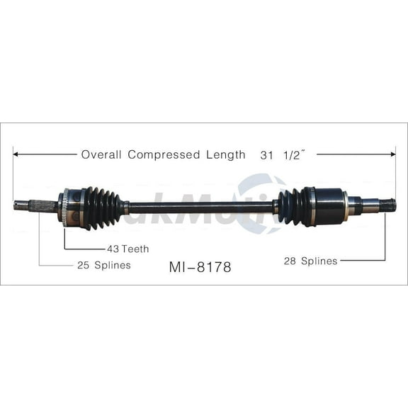 CV Axle Shaft Fits select: 2004-2008 MITSUBISHI ENDEAVOR