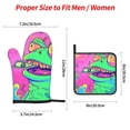 thumbnail image 2 of Fotbe Psychedelic Cartoon Frog for 4Pcs Oven Mitts and Pot Holders, 500℉ Heat Resistant Oven Mitts , Non-Slip Silicone Surface Safe for Baking, Cooking, BBQ, 2 of 6