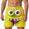 thumbnail image 2 of ibiyuan Funny Expression Graphic Mens Funny Swim Trunks Elastic Waist Mens Bathing Suit Stretch Drawstring Waist Beach Pool Swimwear Summer Beach Cruise Board Shorts, 2 of 4