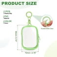 thumbnail image 2 of Uxcell 2Pack 3.74x2.76 Inch Clear Figure Display Bag with Keychain (Square Green), 2 of 6