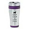 thumbnail image 2 of Tasse de Voyage Isolée en Acier Inoxydable 16oz Z1279 Keep Calm and Love Pugs, 2 of 2