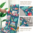 thumbnail image 5 of Yayeee 2 Pack Dining Chair Covers Stretch Parson Chairs Slipcovers Seat Protector, Green Cartoon Truck Pattern, 5 of 6