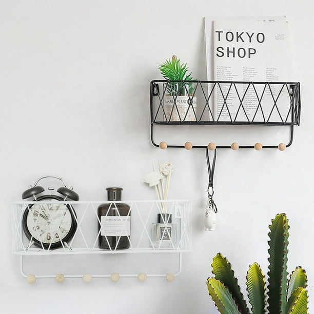 Wall Mounted Floating Shelves Metal Shelf Storage Holder Organizer Rack Bracket Mount With Hooks For Living Room Bedroom Com - Metal Wall Shelves With Hooks Wall Mounted Floating Shelves Metal Shelf Storage Holder Organizer Rack Bracket Mount With Hooks For Living Room Bedroom Com - Metal Wall Shelves With Hooks