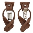 thumbnail image 2 of Jacob Alexander Men's Solid Fabric Suspenders Braces Convertible Leather Ends and Clips Y-Back - Gold, 2 of 7