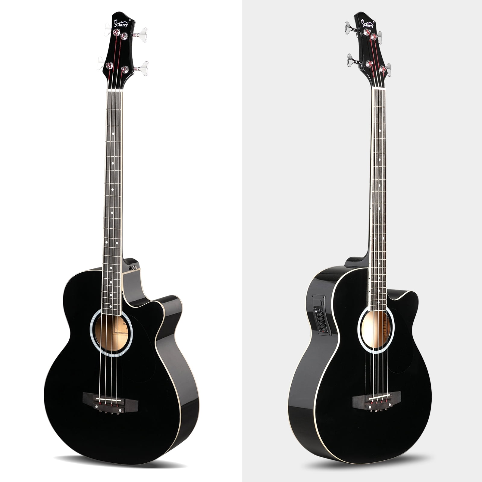 GMB101 4 string Electric Acoustic Bass Guitar w/ 4-Band Equalizer EQ-7545R Black