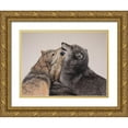 thumbnail image 1 of Harrison, Lesley 24x19 Gold Ornate Wood Framed with Double Matting Museum Art Print Titled - Three Wolves, 1 of 4