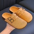 thumbnail image 2 of Kids Suede Clogs Boys Girls Cork Footbed Shoes Slip On Leather Mules Children Indoor Outdoor Sandals, 2 of 4