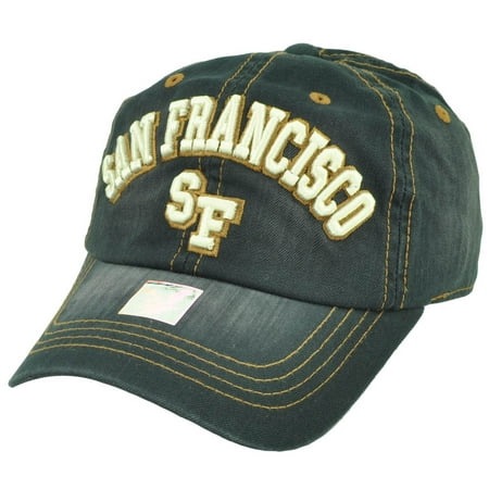 San Francisco California Cali SF Hat Cap Black Relaxed Sun Buckle Navy (Best Hat Store In San Francisco)