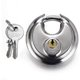 thumbnail image 1 of 70mm Large Distribution Padlock Stainless Steel Round Shape Cake Lock Warehouse Door Disc Chain Anti-theft Lock with 2 Keys, 1 of 4