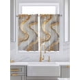 thumbnail image 2 of Kitchen Curtains 45 Inches length, Yellow Grey Ombre Window Treatment Curtain Drapes, Modern Marble Ink Painting Art Lightweight Window Panels for Living Room Bedroom, 52"x45", 2 Panels, 2 of 7