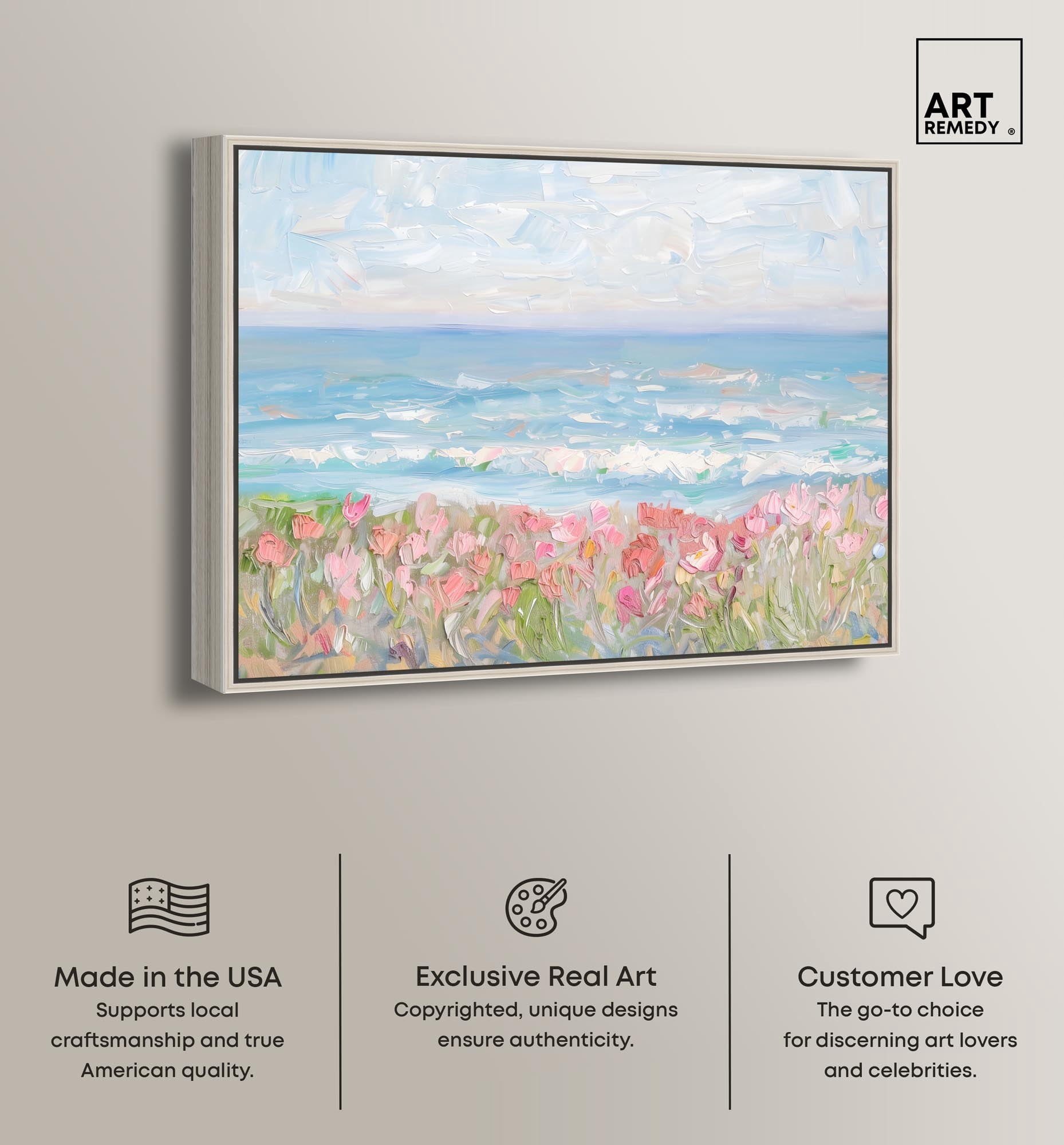 Waves of Peace Canvas Famous Artist Prints by Art Remedy, Silver Frame, 24 x 20