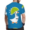 thumbnail image 2 of Wukai Goose Holding an Umbrella Print Men's Short-Sleeved Mesh T-Shirt,Quick-Dry Short Sleeve Workout T-Shirt-3X-Large, 2 of 8