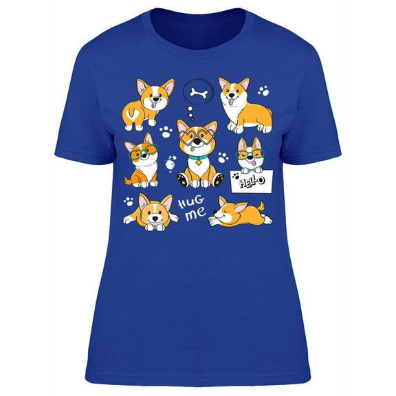 The Moods Of A Corgi T-Shirt Women -Image by Shutterstock, Female XX-Large