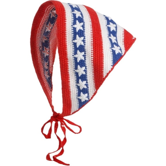 Jiibva American Flag Bandana Fashionable Triangle Scarf USA Flag Headwear Unisex Patriotic Accessories for Women Summer Travel