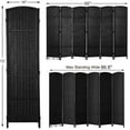 thumbnail image 4 of 6-Panel Room Divider, 6 ft Office Partition Walls Wood Divider Folding Portable Privacy Screen, Room Dividers and Folding Privacy Screens for Home, Room Separator Wall Dividers,Black, 4 of 6