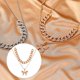thumbnail image 3 of Collar cubano jinwen de mariposa grande punk para mujer oro, 3 of 7