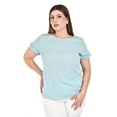 thumbnail image 4 of Blusa manga doble olan Roman Fashion /Tallas Extras, 013 (Azul claro) azul 40, 4 of 6