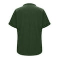 thumbnail image 4 of Otvok Womens Cotton and Linen T-Shirt Casual V-Neck Solid Color Short Sleeved Loose Top, 4 of 6