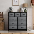 thumbnail image 3 of Sorbus Dresser - 9-Drawer Storage Unit for Bedroom, Closet & Office - Easy Pull Fabric Bins (Black), 3 of 7