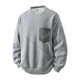 thumbnail image 1 of pstuiky camisas de manga larga para hombre, Sudadera con capucha y bolsillo de cuello redondo y manga larga de color liso para hombre Tops casuales para hombres l, 1 of 3