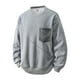 thumbnail image 1 of pstuiky camisa de manga larga para hombre, Sudadera con capucha y bolsillo de cuello redondo y manga larga de color liso para hombre camisetas de hombre m, 1 of 3
