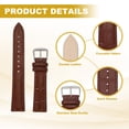 thumbnail image 3 of Uxcell Leather Watch Bands for Men and Women, 18mm Crocodile Pattern Quick Release Watch Strap Replacement, Flat Thin Elegant Leather Strap with Tools, Brown, 3 of 7