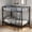 Black, variant on Timber Vibe Studio Bunk Bed Twin Over Full, Metal Bed Frame with Safety Ladder and Guardrail, Space-Saving for Dorm, Apartment or Shared Rooms, No Box Spring Needed