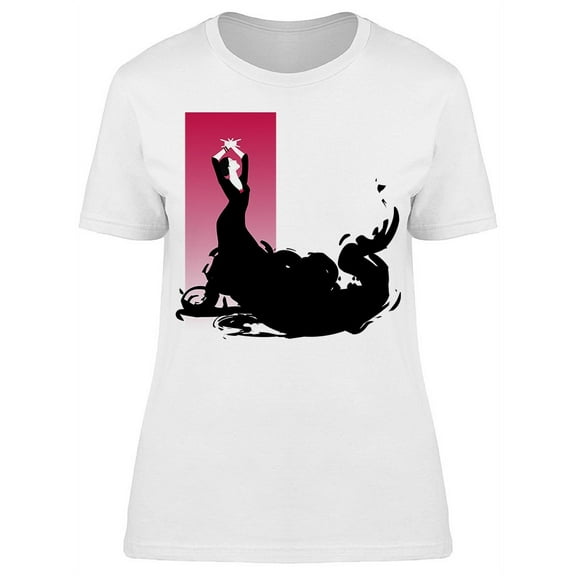 Shadow Black Dress Flamenco Pose T-Shirt Women -Image by Shutterstock, Female Small