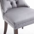 thumbnail image 6 of Set of 2 Dining Chairs Leisure Padded Chair, Tufted Solid Wood Velvet Upholstered Dining Chair with Nailhead Trim& Ring Pull for Kitchen, Living Room, 6 of 8