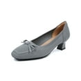 thumbnail image 6 of SYMOID Womens Gray Breathable Mesh Pumps - Square Toe Bowknot Flat/Mid Heel Comfort Shoes with Skin-Friendly Lining, Us 5.5-9.5 for Daily & Office Wear,Size 39, 6 of 6