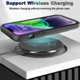 thumbnail image 7 of Phone Case for iPhone 13 and iPhone 14, Non-Slip Shockproof 10 Ft Military Dropproof Phone Case with 2 Tempered Glass Screen Protectors, 6.1 Inch (Black), 7 of 7